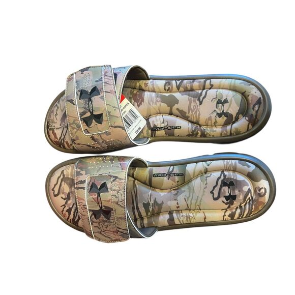 Under Armour men’s 16 ignite ridge reaper brown camouflage slides hunting - Picture 2 of 5